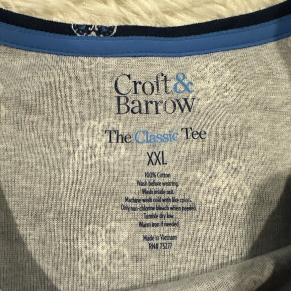 Croft and Barrow XXL womens NWT blue geo pattern The Classic Tee - Picture 4 of 8